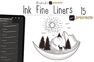 Ink Fine Liners Procreate Brushes