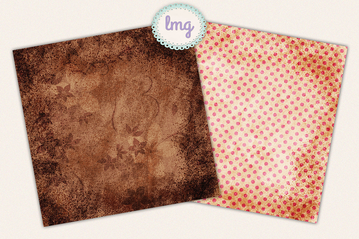 Pink and Brown Scrapbook Paper, a Pattern Graphic by Lavender Mint Graphics (Photo 3 of 6)