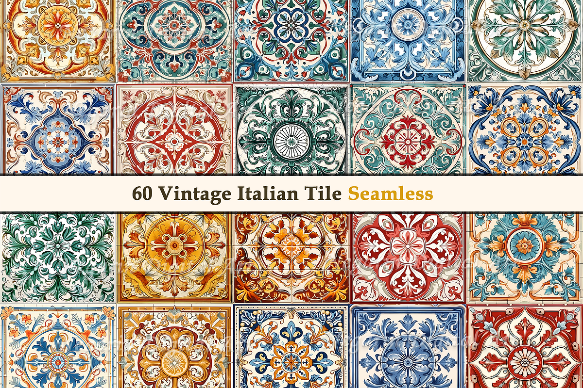 Vintage Italian Pattern Tile V1, a Pattern Graphic by Negarin Digital Art (Photo 4 of 8)
