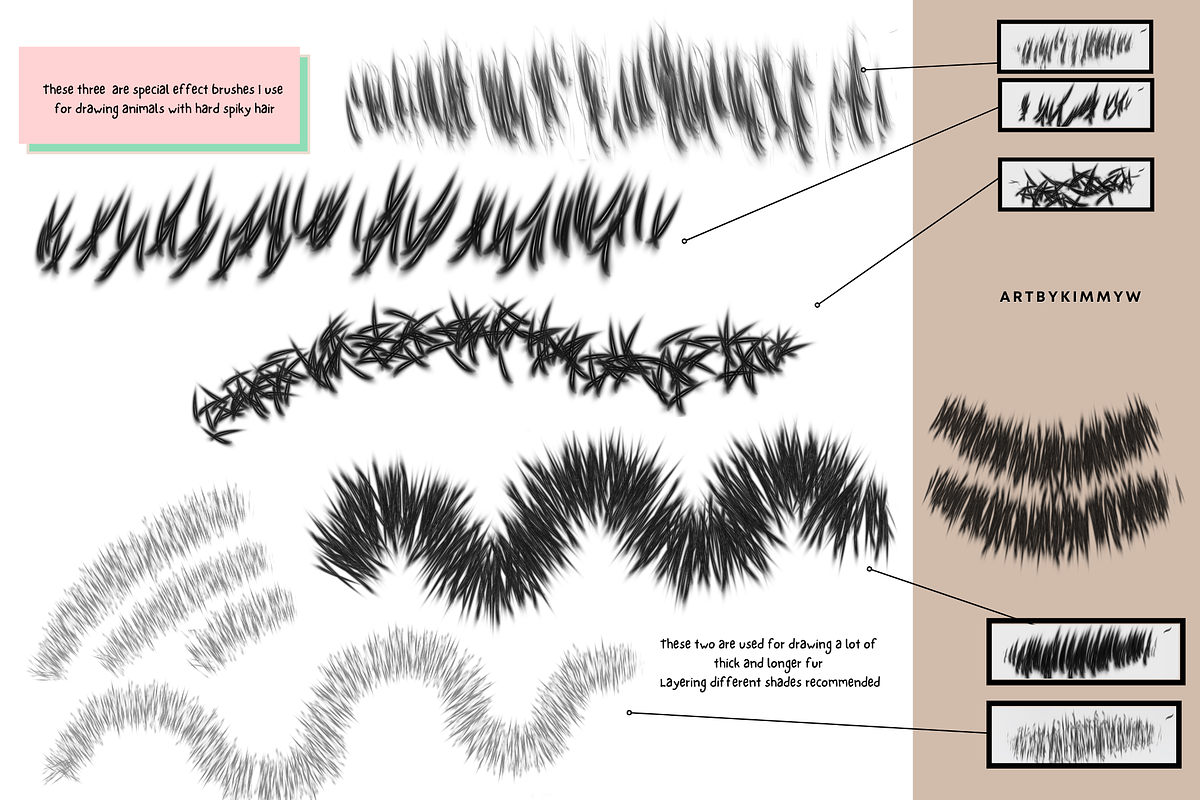 Procreate Furry Animals Brush Pack 2, a Brush Add-On by Artbykimmyw (Photo 6 of 9)