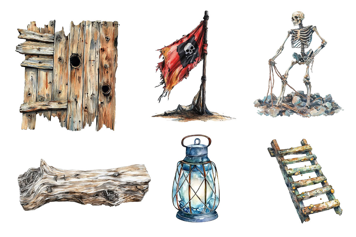Collection a Sunken Shipwrek Clipart, an Illustration by CreationArt (Photo 5 of 5)