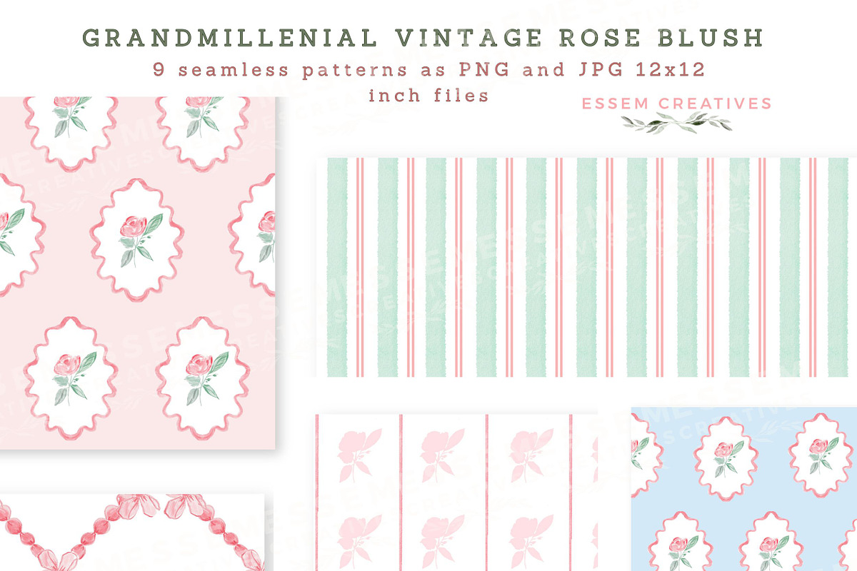 Vintage Grandmillenial Rose Blush, a Seasonal Illustration by Essem Creatives (Photo 3 of 9)