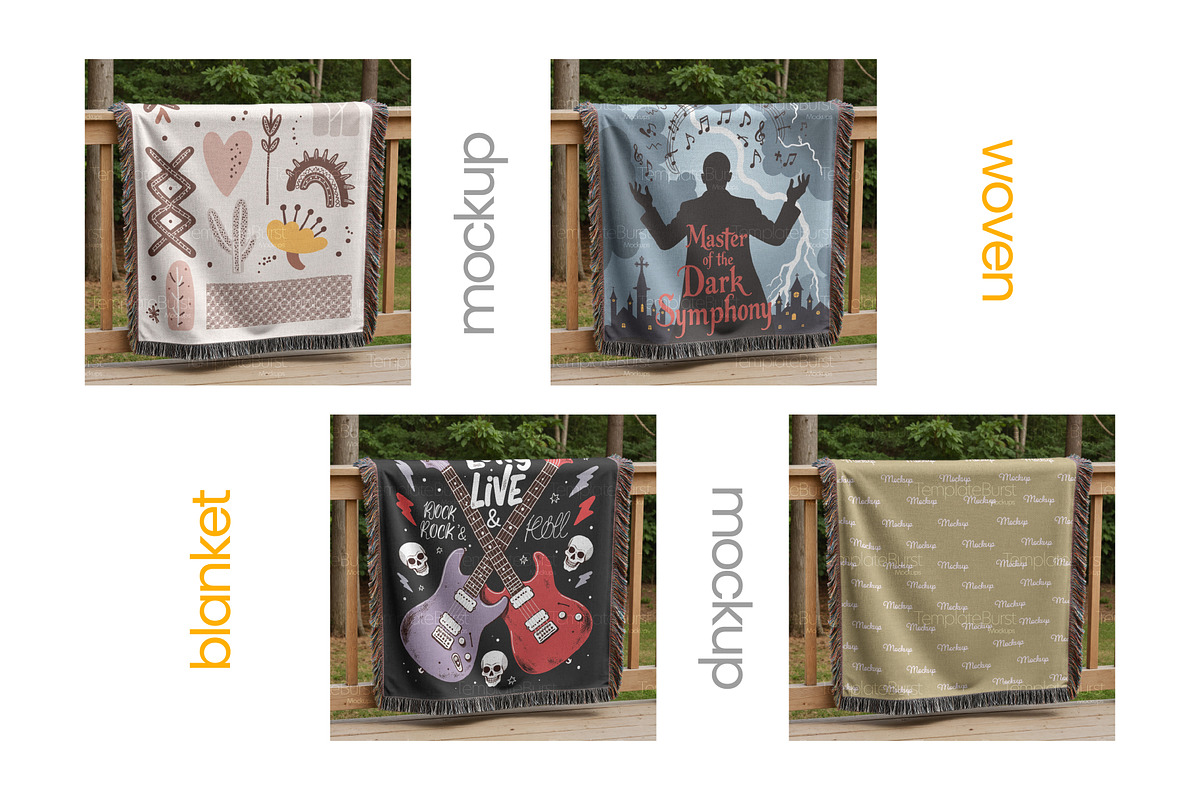 Woven Blanket Mockup, an Apparel Mockup by Mockups Studio (Photo 5 of 9)