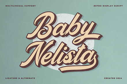 Baby Nelista | Retro Display Script, a Script Font by Denustudios