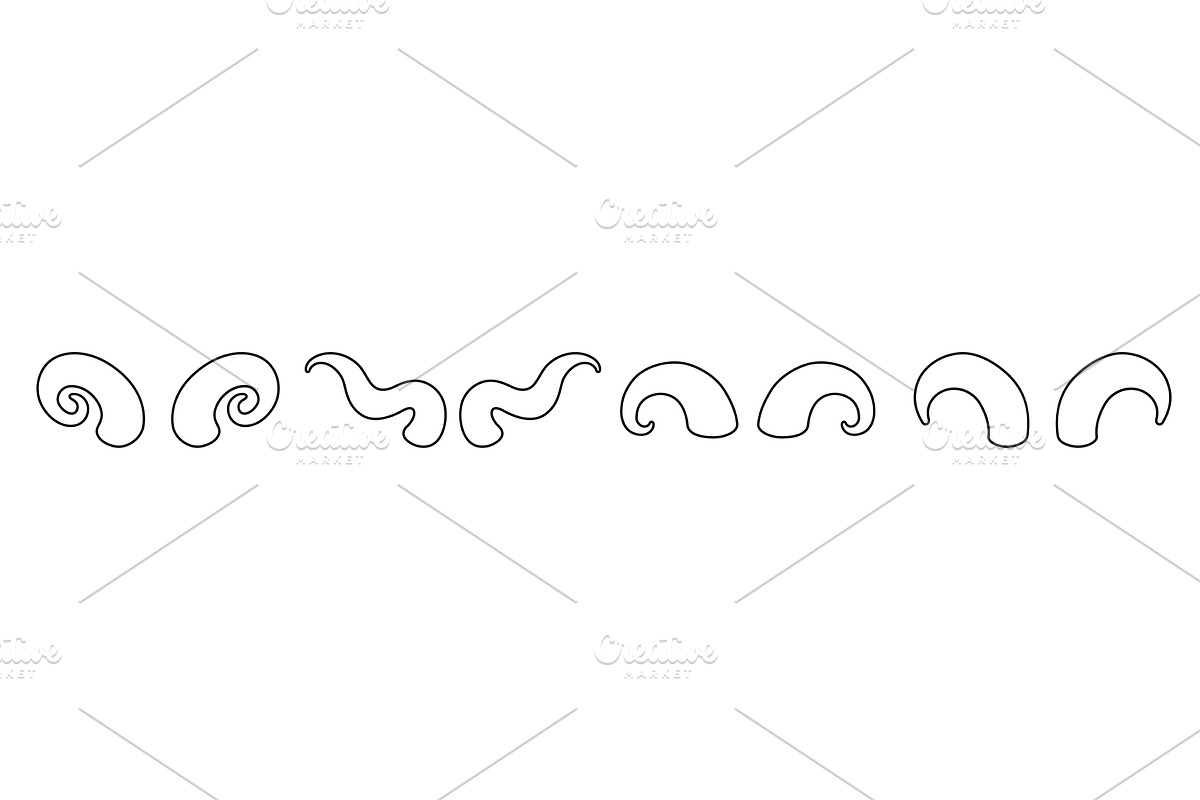 Outline collection of animal horns, an Animal Illustration by GraphiShop