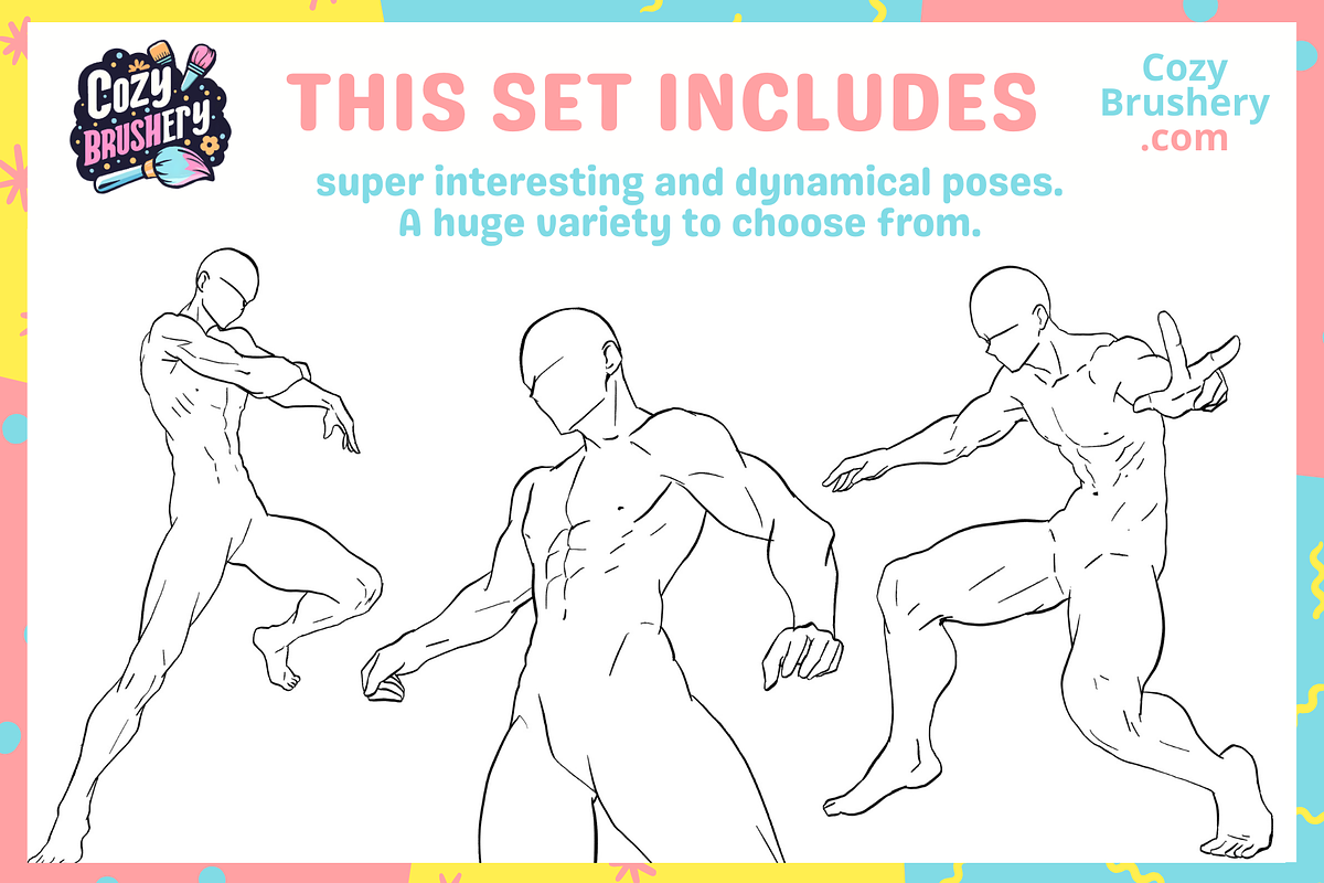 400+ Anime Body Template Stamps, a Brushes & More by Cozy Brushery (Photo 4 of 7)