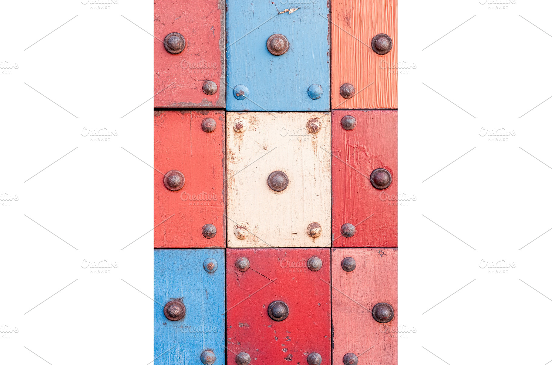 Colorful wooden panels with metal, an Abstract Photo by Lermont51