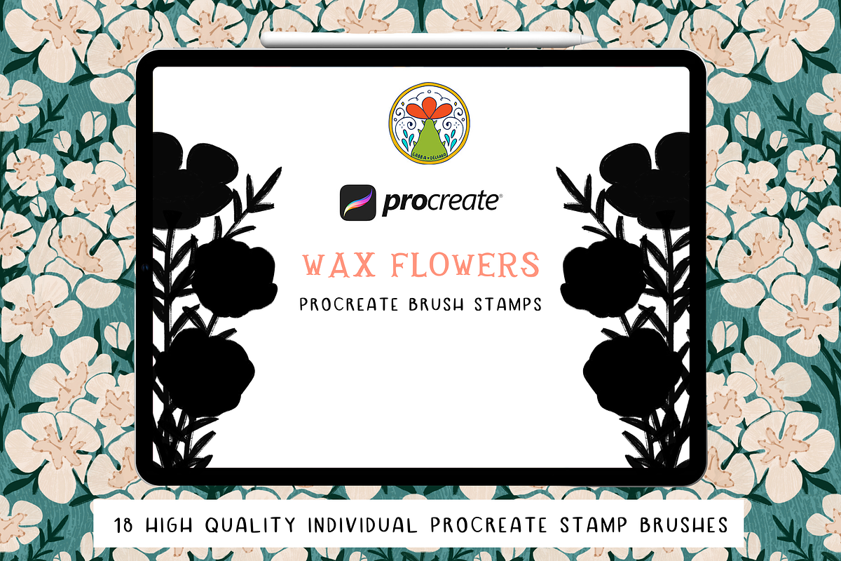 Procreate Brush Stamps - Wax Flower, a Brush Add-On by Gabba Delgado (Photo 1 of 4)