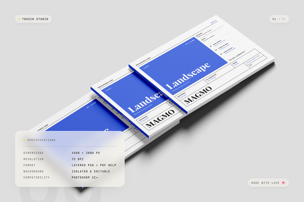 A4 Landscape Magazine Mockup, a Books & Magazine Mockup by Toasin Studio (Photo 6 of 7)