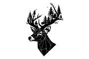 Deer Antler Silhouette Bundle, an Object Illustration by yasushie (Thumbnail 29 of 31)
