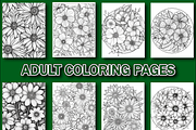 Floral Mandala Adult Coloring Pages, a Decorative Illustration by Design Zone (Thumbnail 4 of 7)
