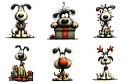 Whimsical Christmas Dog Clipart, an Illustration by Craft Nest (Thumbnail 8 of 10)