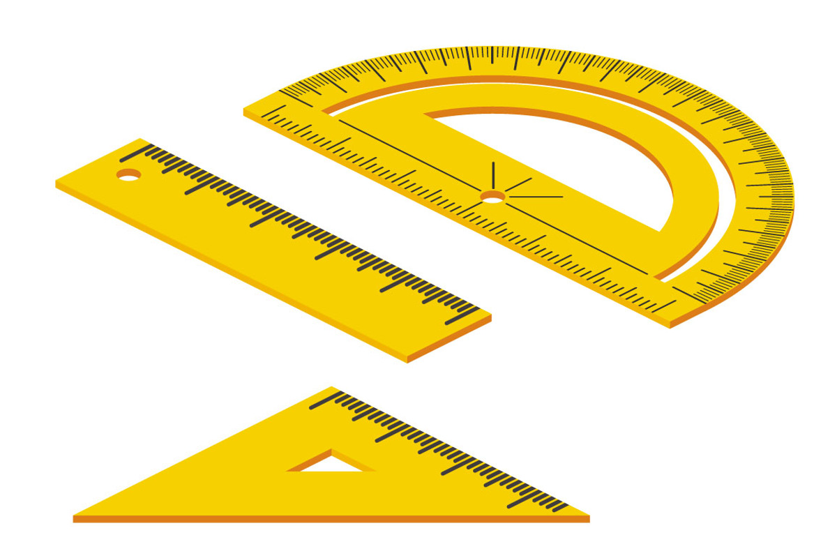 2:1 Isometric Measuring Tools, an Education Illustration by sivVector