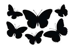 Butterfly And Moth Flying Silhouette