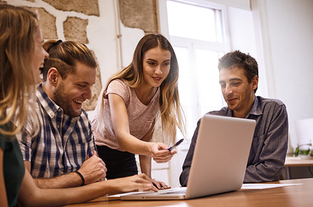 Young business team working stock photo containing professional and team