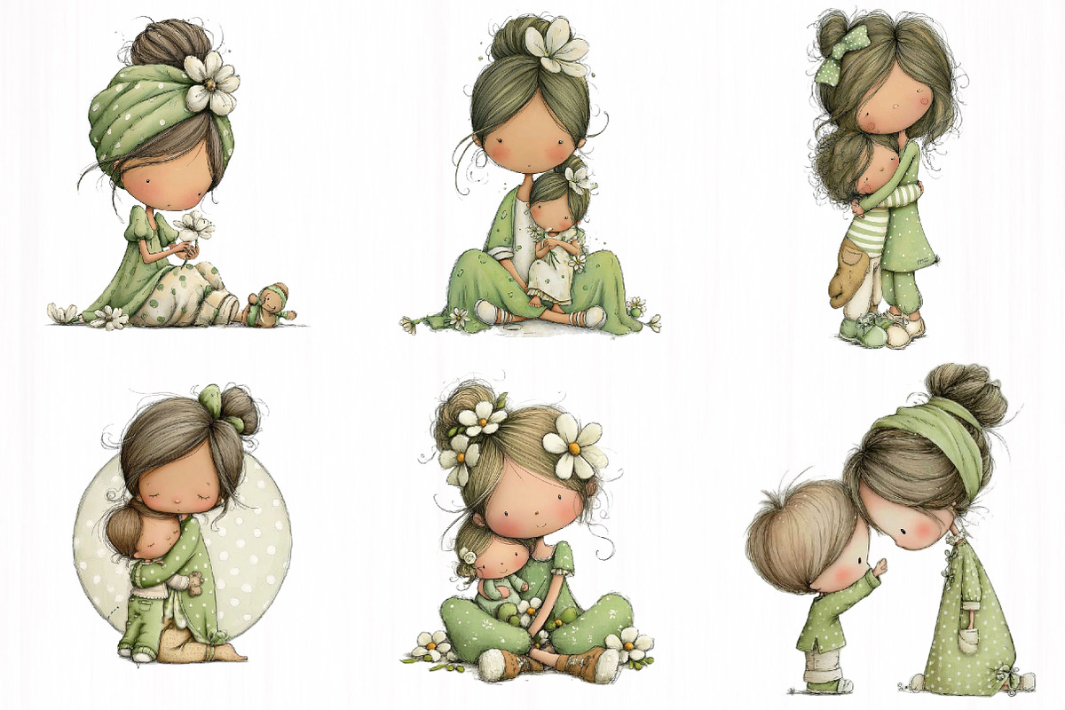 Whimsical Mother’s Day Clipart Bundl, an Illustration by DreamCafeArt (Photo 4 of 7)