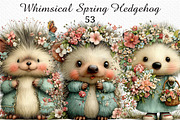 Whimsical Spring Hedgehog Clipart, an Illustration by Craft Nest (Thumbnail 1 of 11)
