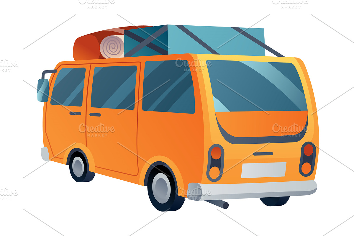 Road trip vacation, travel by car, a Transportation Illustration by the8monkey