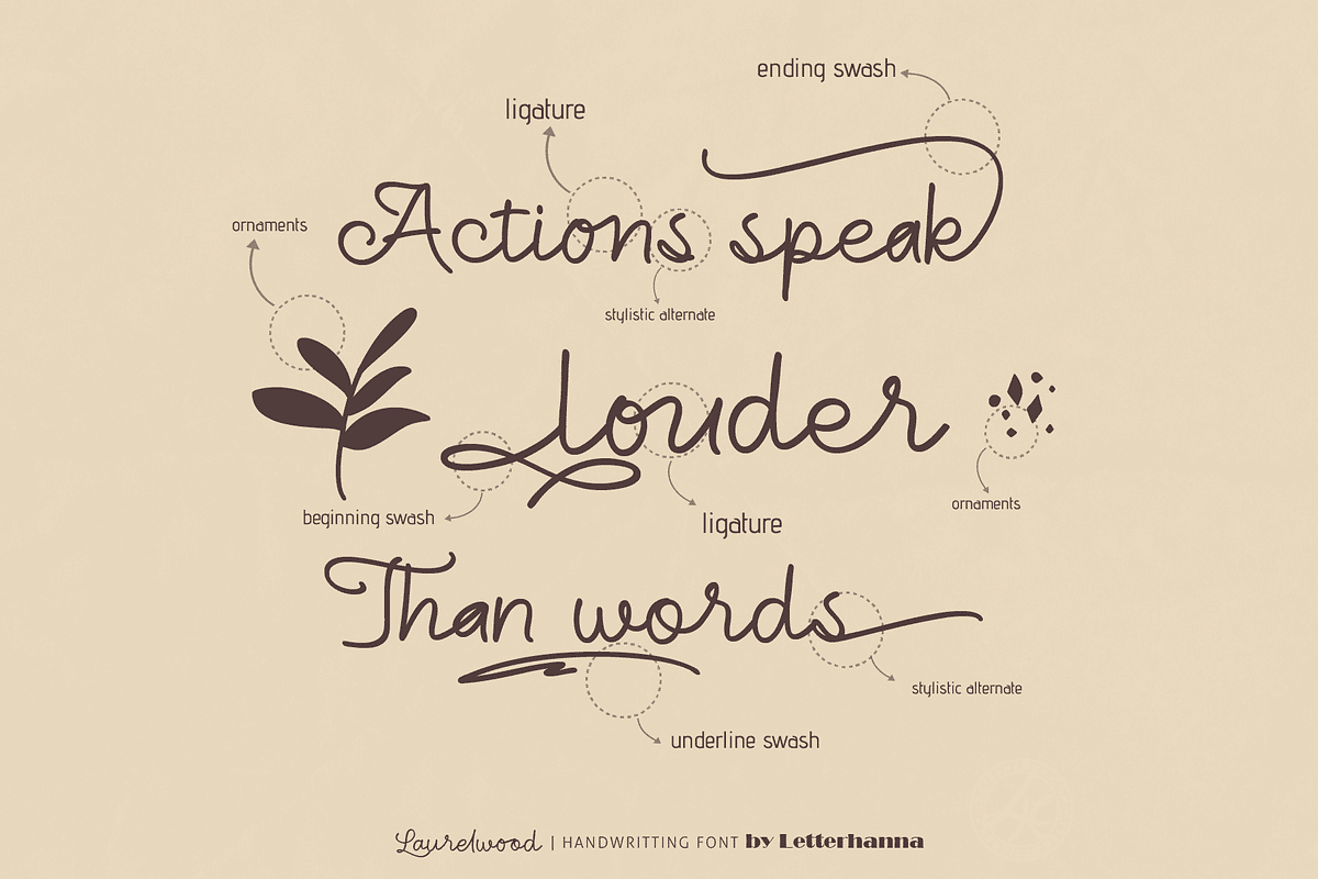 Laurelwood, a Handwritten Font by Letterhanna Studio (Photo 2 of 9)