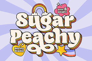 Sugar Peachy - Retro Soft Family, a Serif Font by Dharmas Foundry