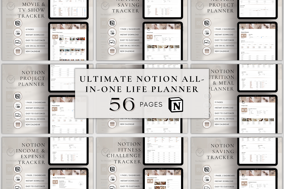 2025 Notion Life Planner Bundle, a Templates & Theme by BRANDcontent (Photo 1 of 9)