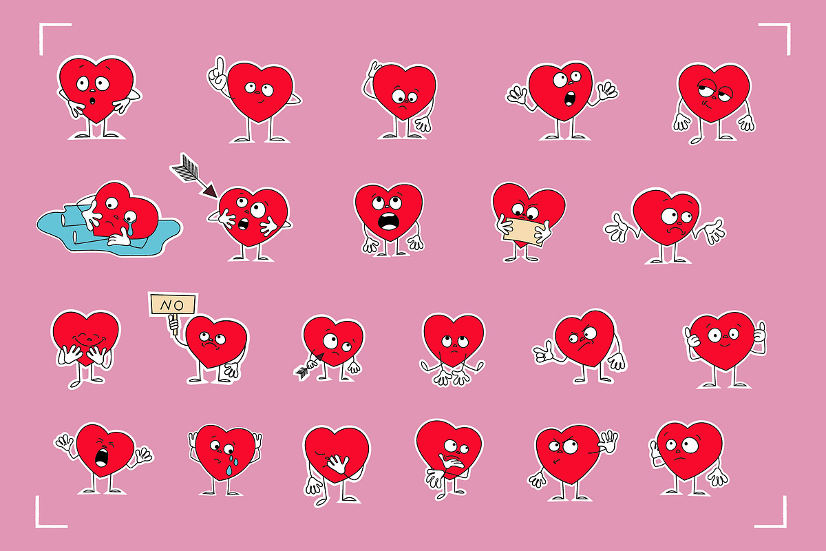 HEART STICKER PACK (22 elements), an Emoji Icon by Bonfloret Studio (Photo 6 of 7)