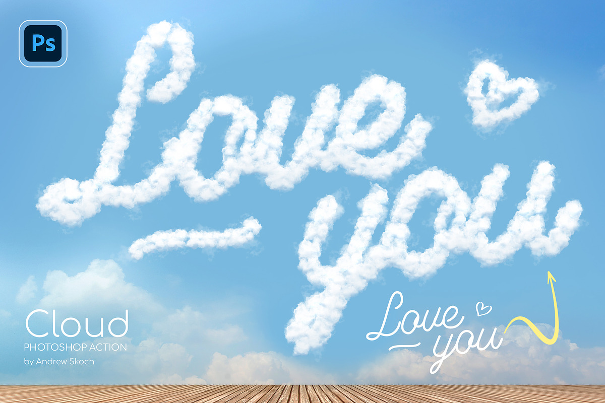 Cloud Photoshop Action, an Action Add-On by Andrew Skoch Design (Photo 1 of 7)