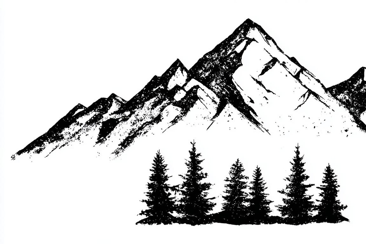 Majestic Mountain and Tree Vector, a Graphic by balal (Photo 5 of 5)