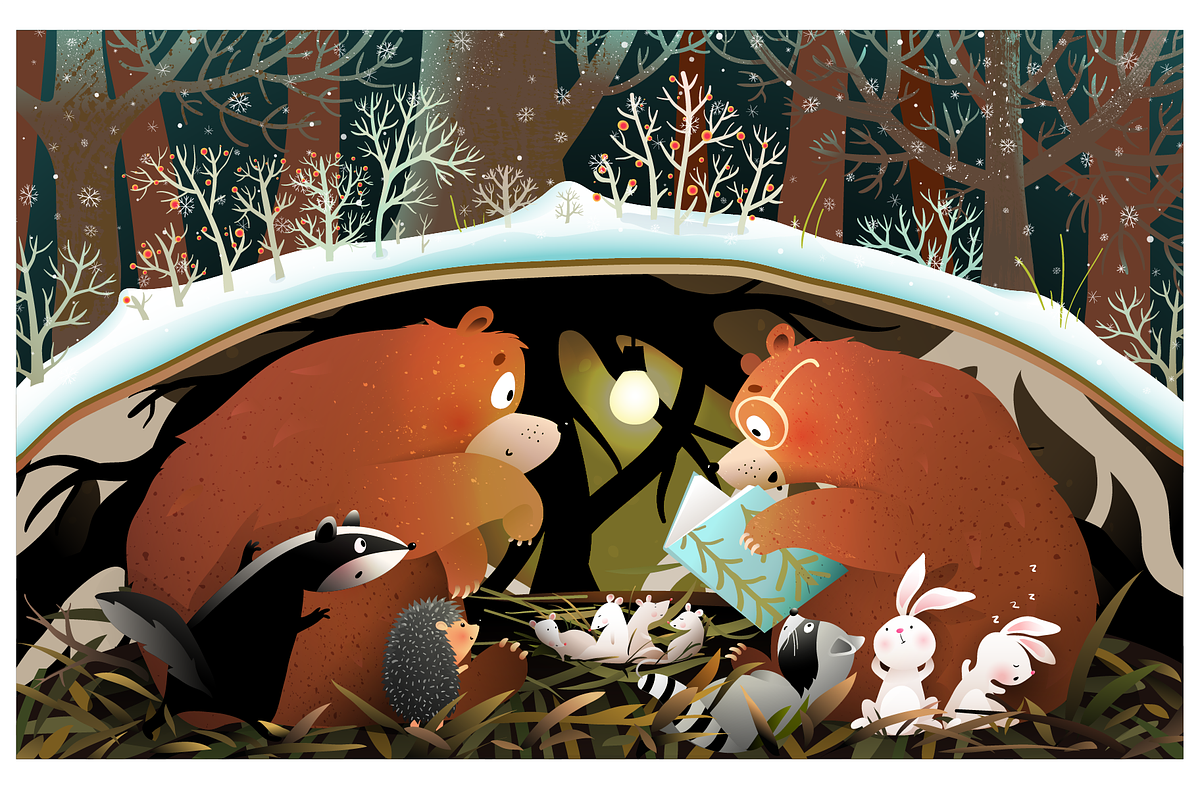 Bears Reading Book with Animals, an Animal Illustration by Popmarleo Shop (Photo 2 of 3)