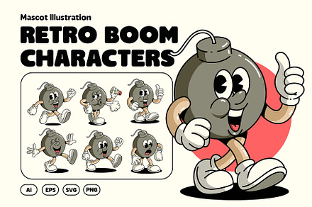 Retro Boom Characters