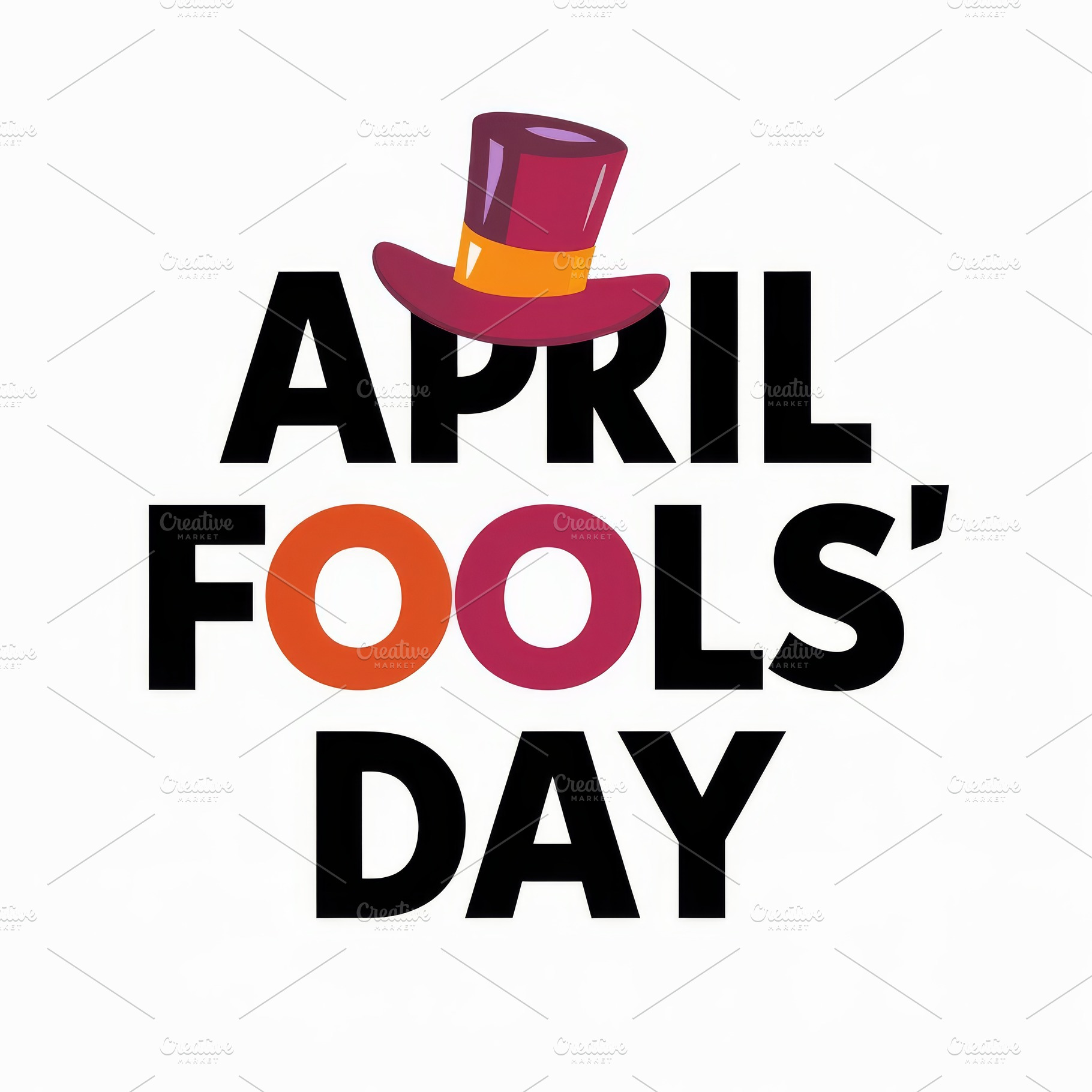 April fools with funny hat typograph, a Photo by Pixeness Studio