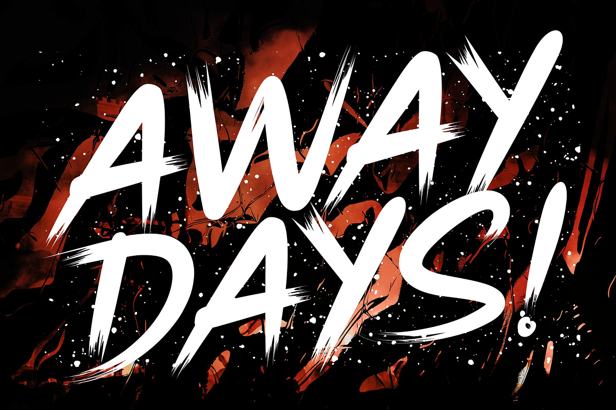 Away Days - Modern Brush Typeface, a Handwritten Font by HRDR (Photo 1 of 13)