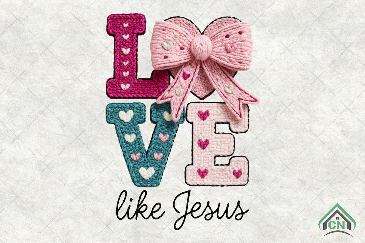 Love Like Jesus Faux Crochet PNG, an Illustration by Craft Nest (Photo 1 of 4)