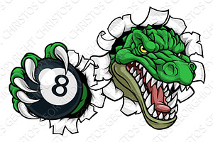 Alligator Crocodile Sports Mascot 8, an Animal Illustration by Christos Georghiou