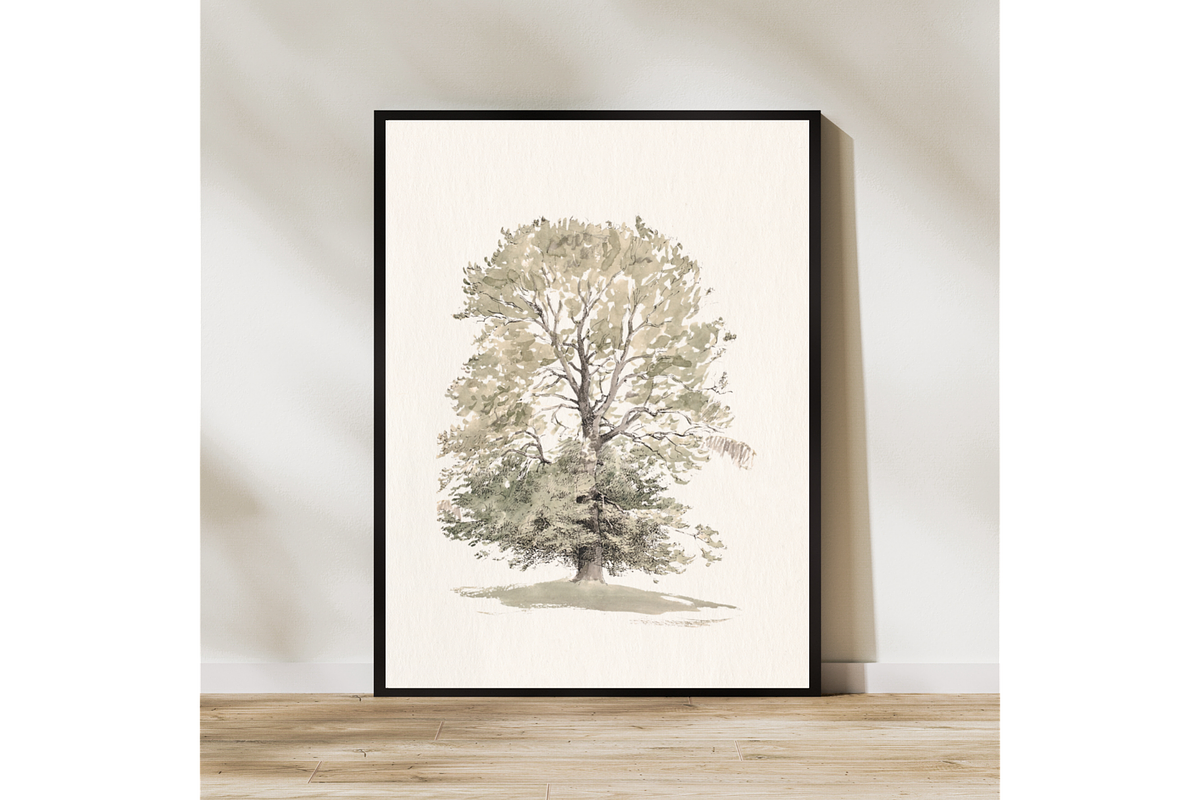Vintage Tree Sketch Wall Art, a Decorative Illustration by Pink_bloom (Photo 9 of 10)