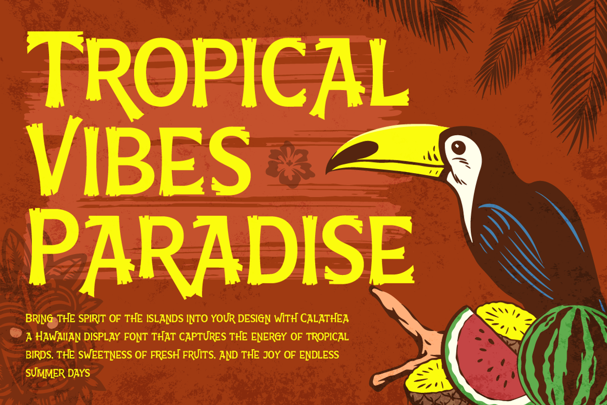 Calathea - Fun Hawaiian Font, a Symbol Font by Artisan Themes (Photo 3 of 10)