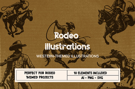 Rodeo Illustrations - Western Themed, a Person Illustration by elliazidi.designs