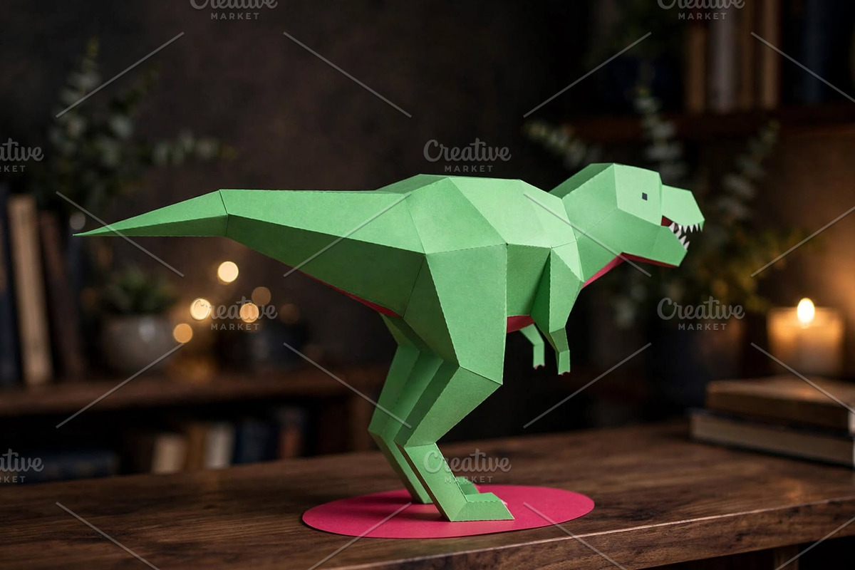 Dinosaur sculpture - 3d papercraft, a Card Template by PAPER amaze (Photo 3 of 4)