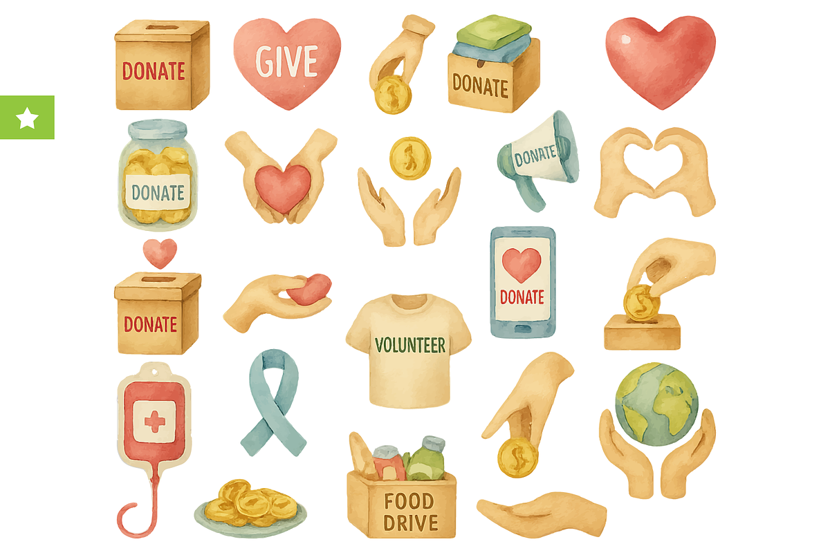 Charity Donation Set, an Object Graphic by RT Studio (Photo 1 of 4)