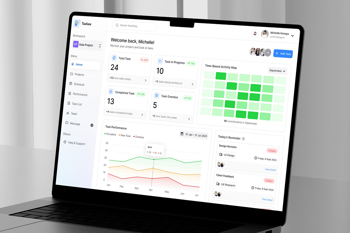 Tazkee - SAAS Project Management UI, a Landing Page Template by Agensip Design Agency (Photo 6 of 10)