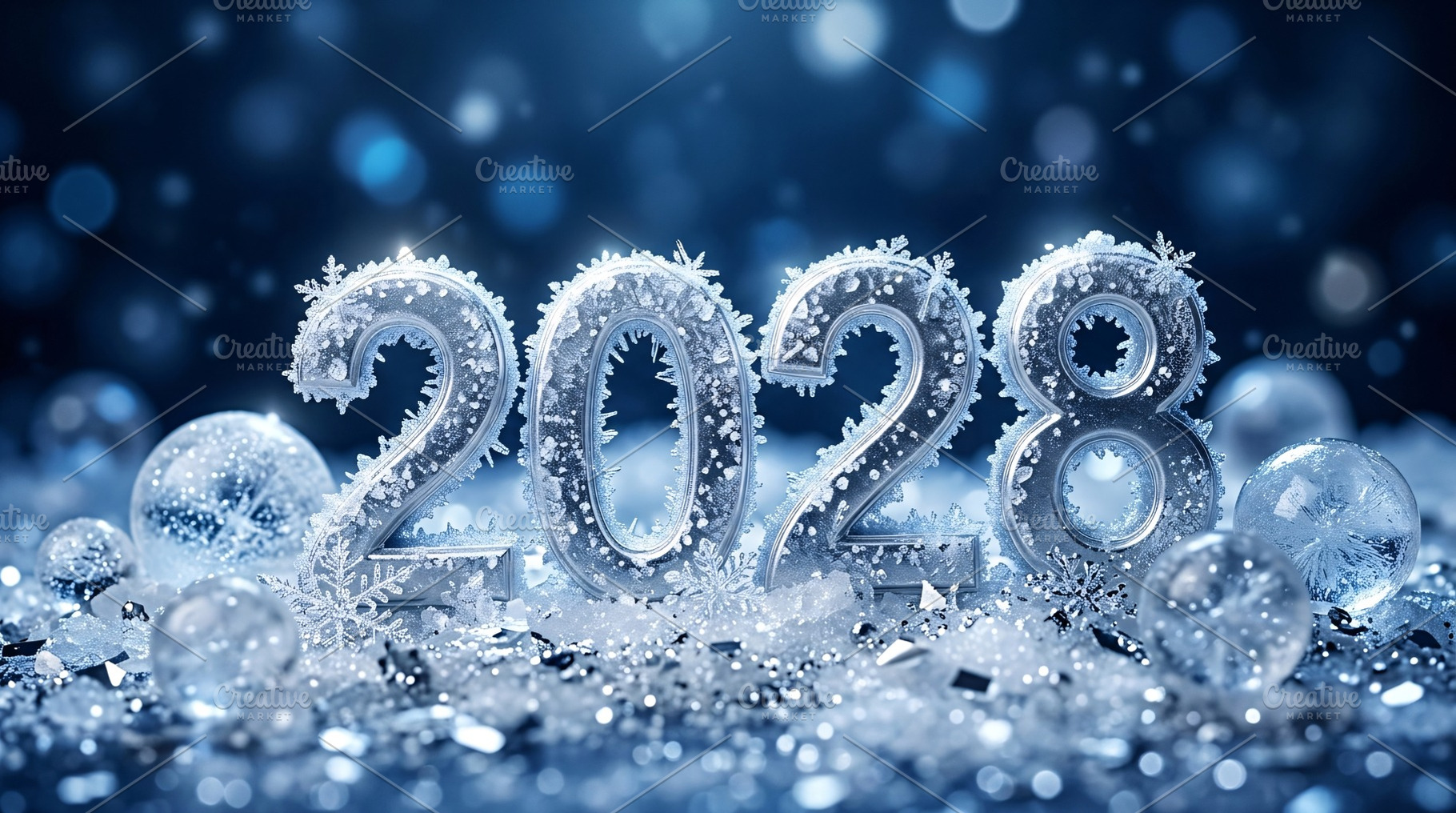 3D Icy 2028 Text Effect, a Holiday Photo by Rafoz