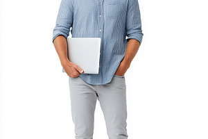 Young man with curly hair holding a, a Person Photo by MistyDay