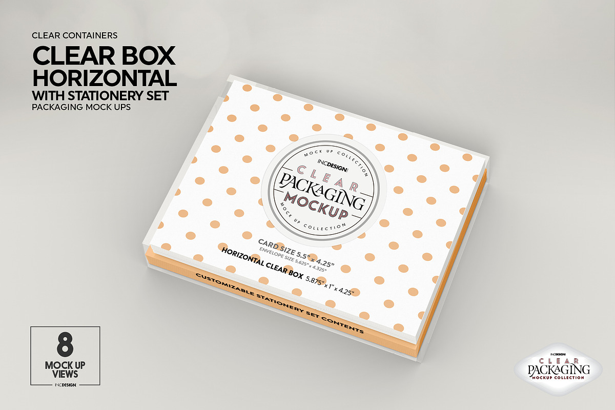 Clear Box with Stationery Set Mockup, a Packaging Mockup by INCDesign (Photo 18 of 19)