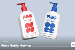 Pump Bottle Dispenser Mockup, a Household Mockup by graphicsauce