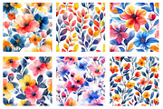 Painted Abstract Floral Pattern Set, an Illustration by SinaCreation (Thumbnail 2 of 5)