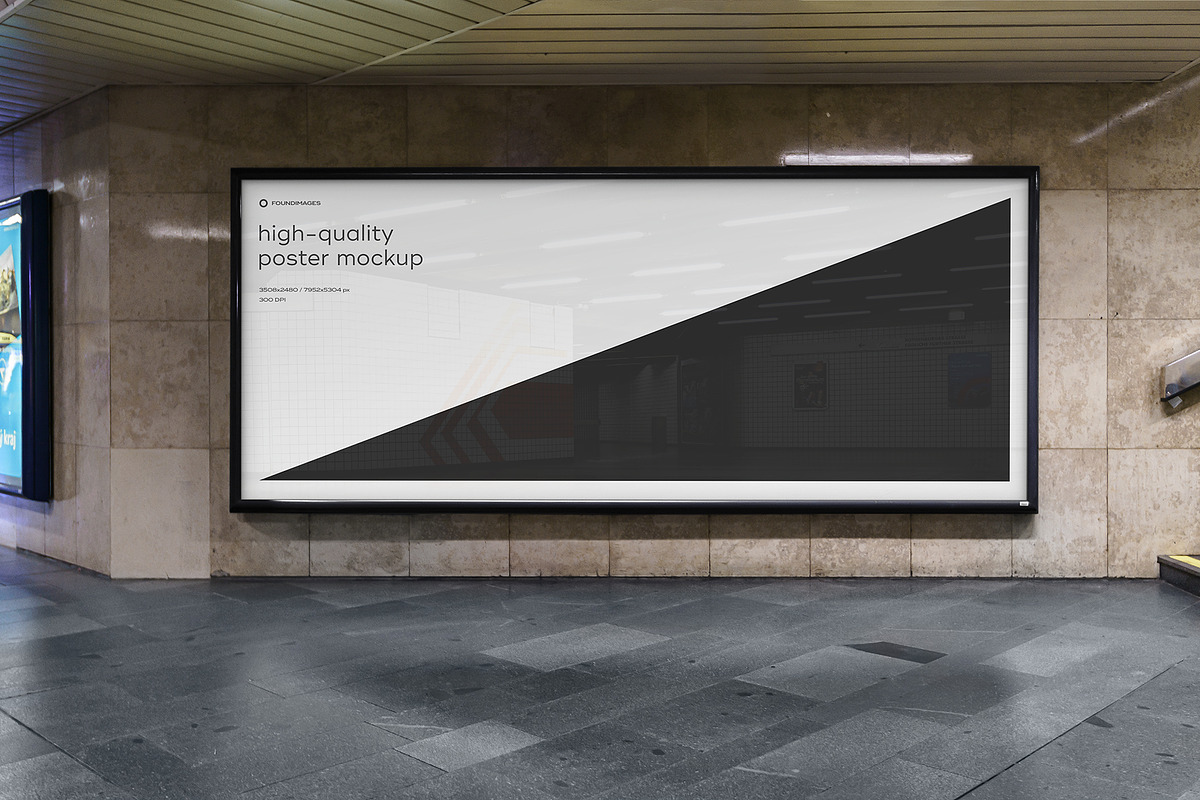 Subway Poster Mockup Bundle Metro, an Advertising Mockup by FoundImages (Photo 39 of 61)