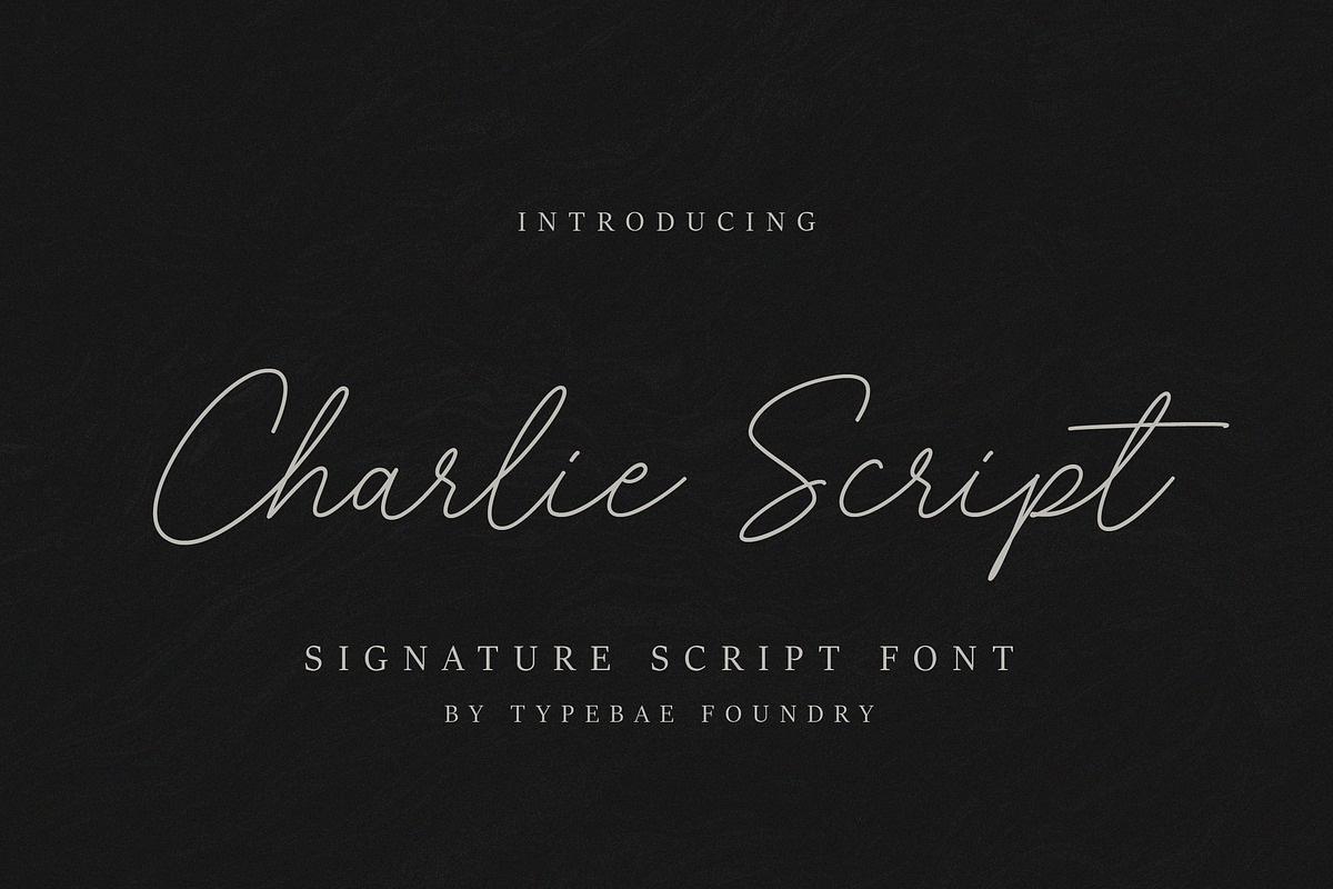 Charlie Script Font, a Script Font by Typebae (Photo 1 of 10)