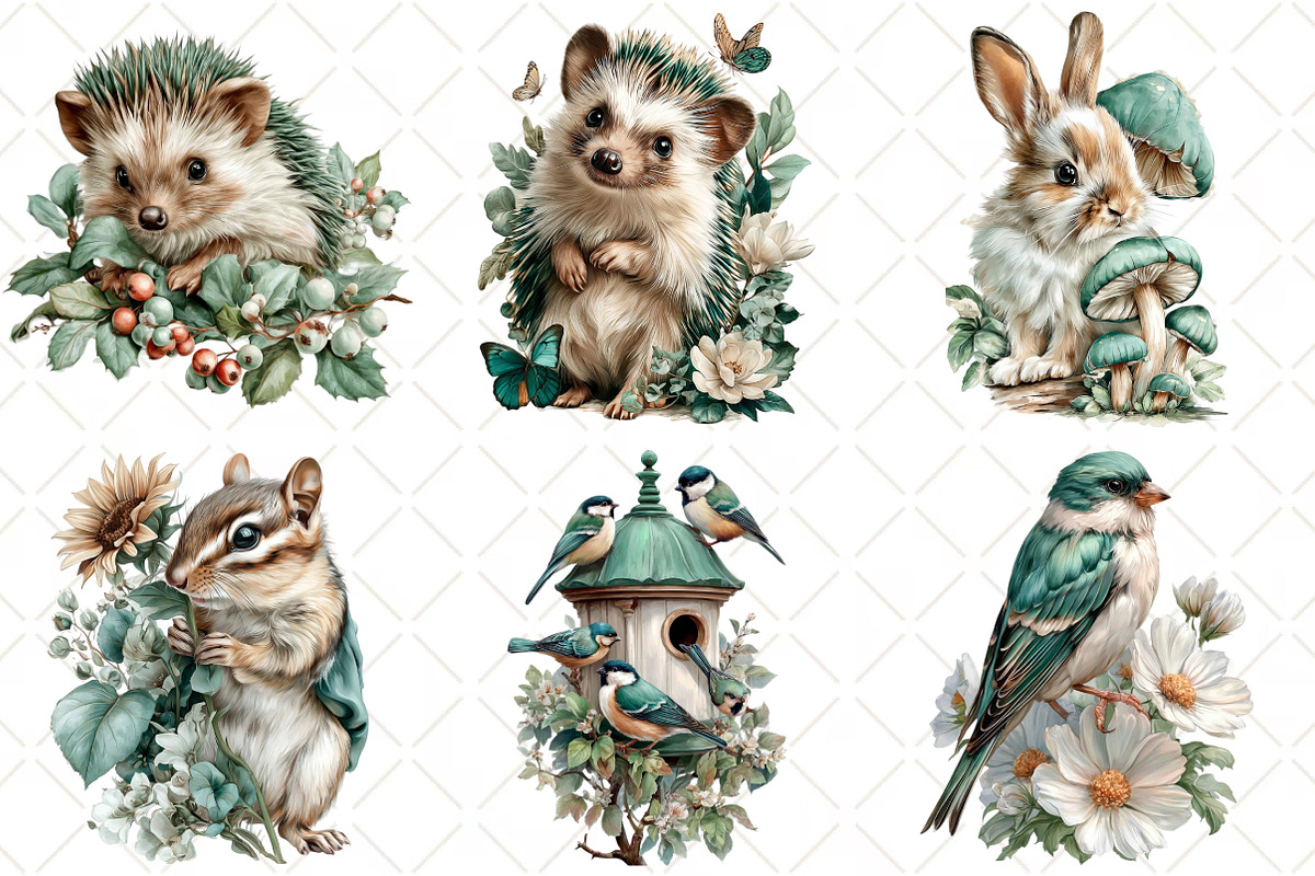 Summer Woodland Animals Clipart, an Illustration by Black Bird Studio (Photo 5 of 5)