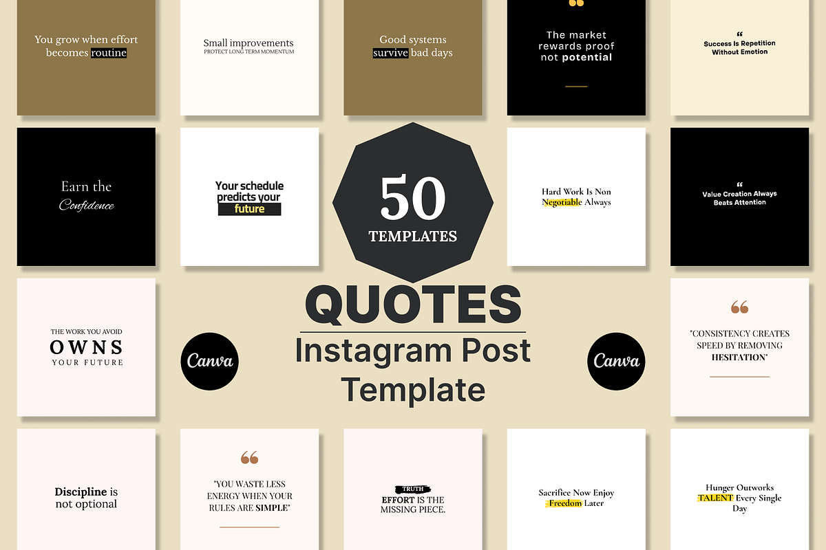 50 INSPIRING INSTAGRAM TEMPLATE, a Social Media Template by RB Boutique (Photo 1 of 10)