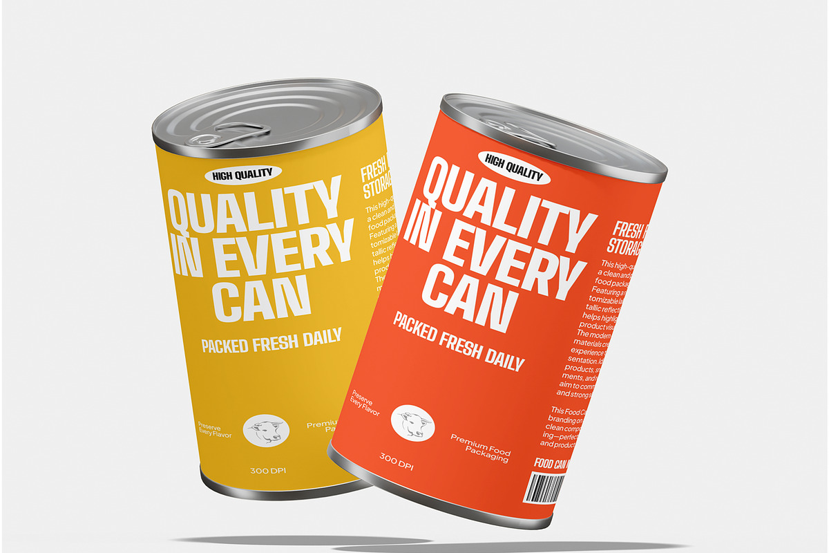 Food Can Mockup, a Packaging Mockup by Unerispace (Photo 4 of 5)